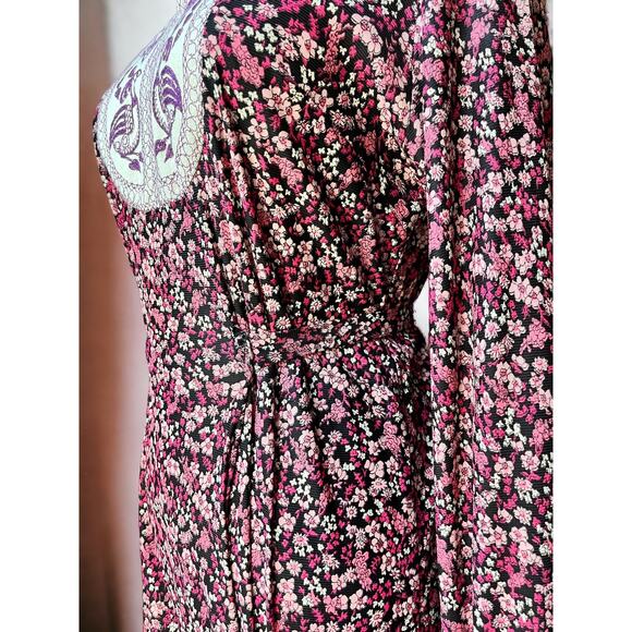 Vintage 60s Prairie Dress | Embroidered Bib Yoke Mini | Romantic Cottagecore | M - Picture 9 of 10